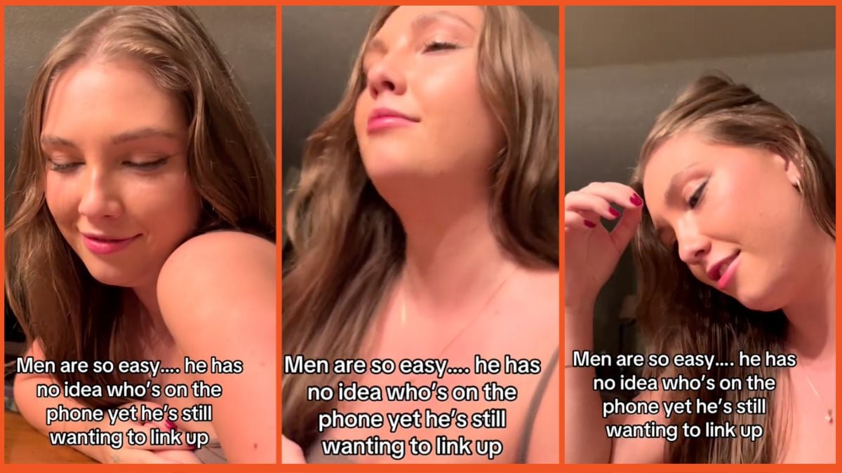 Screenshots of a woman talking on the phone