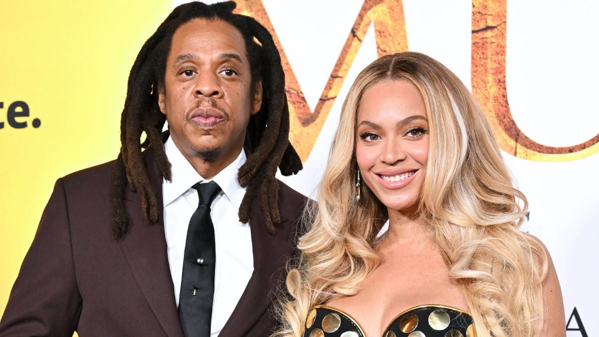 HOLLYWOOD, CALIFORNIA - DECEMBER 09: Jay-Z and Beyoncé attend the Los Angeles Premiere of Disney's "Mufasa: The Lion King" at Dolby Theatre on December 09, 2024 in Hollywood, California. (Photo by Axelle/Bauer-Griffin/FilmMagic)