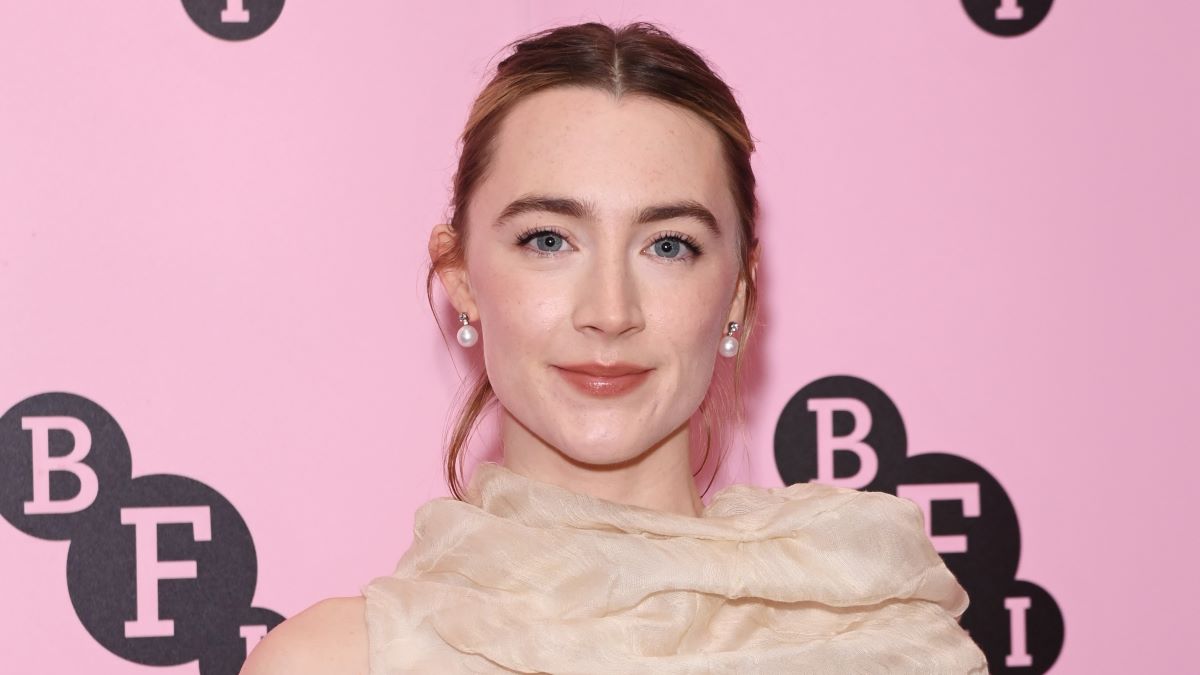 Saoirse Ronan poses ahead of an In Conversation with Timothée Chalamet at BFI Southbank on December 18, 2024 in London, England. (Photo by Alan Chapman/Dave Benett/WireImage)