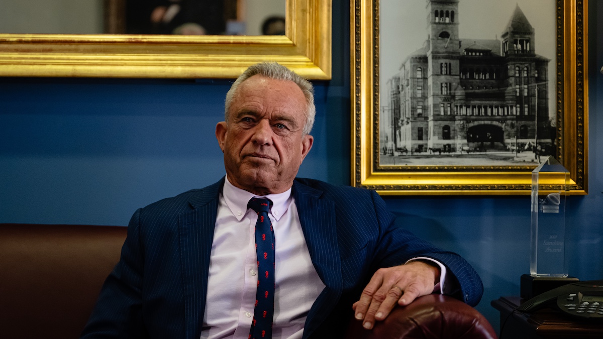 WASHINGTON, DC - JANUARY 9: U.S. President-elect Donald Trump's nominee to be Secretary of Health and Human Services Robert Kennedy Jr. sits in a meeting with Sen. John Cornyn (R-TX) on Capitol Hill on January 9, 2025 in Washington, DC. Trump's nominees for his incoming administration continue to meet with senators on Capitol Hill, weeks before his inauguration.