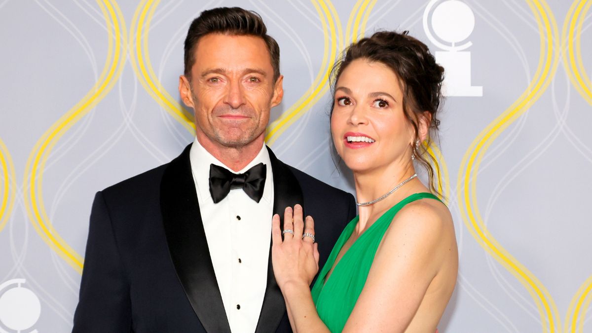 Hugh Jackman and Sutton Foster attend the 75th Annual Tony Awards at Radio City Music Hall