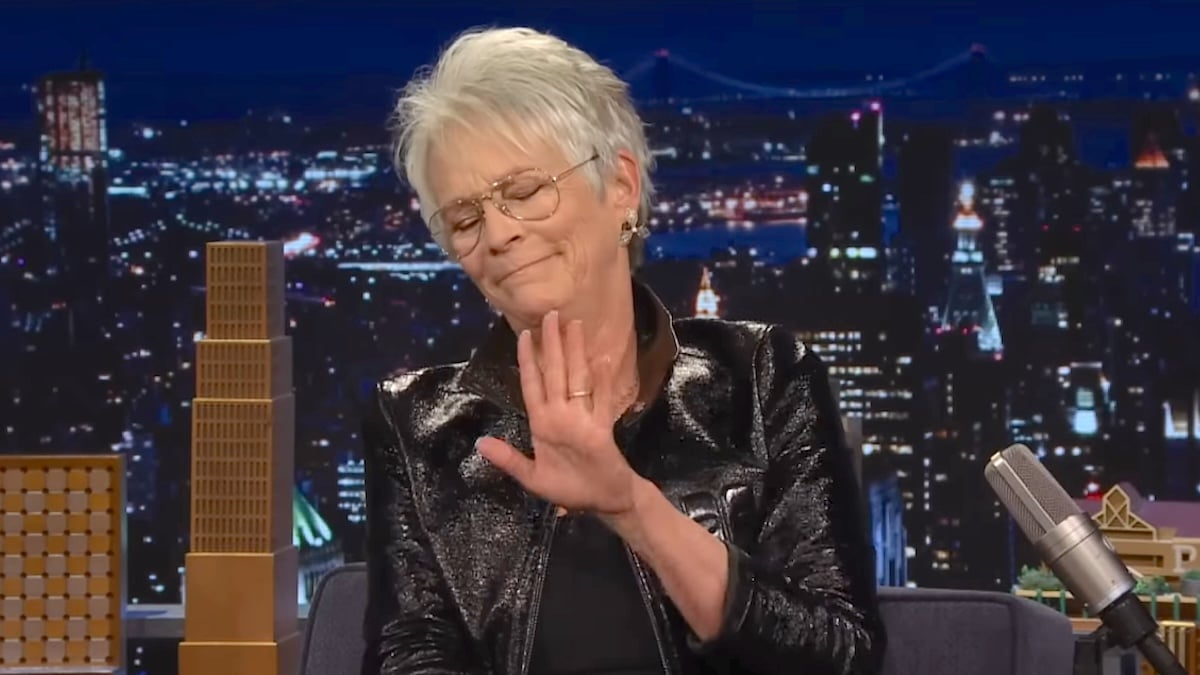 Jamie Lee Curtis appearing on The Tonight Show Starring Jimmy Fallon