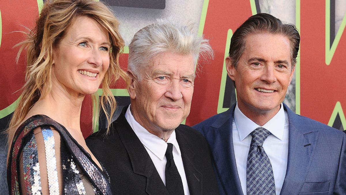 (L-R) Laura Dern, David Lynch and Kyle MacLachlan attend the premiere of "Twin Peaks" at Ace Hotel on May 19, 2017 in Los Angeles, California.