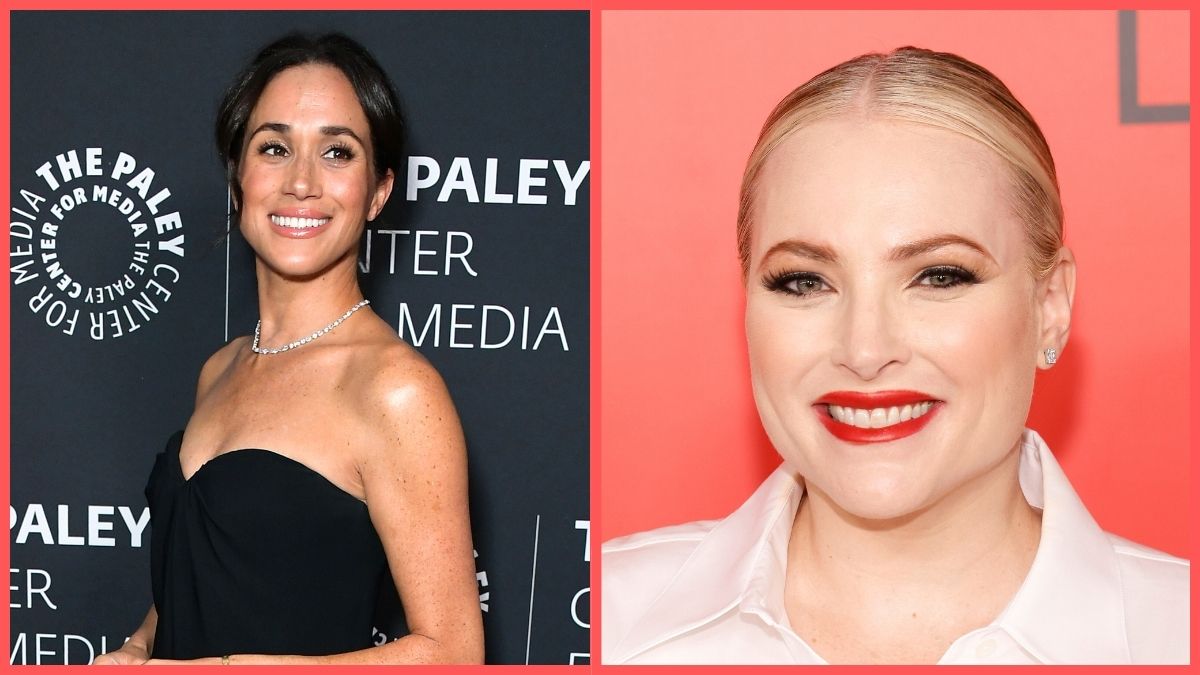 Left: Meghan, Duchess of Sussex, attends The Paley Center for Media hosts Paley Honors Fall Gala honoring Tyler Perry at Beverly Wilshire, A Four Seasons Hotel on December 04, 2024 in Beverly Hills, California. Right: Meghan McCain attends the 2023 Time100 Gala at Jazz at Lincoln Center on April 26, 2023 in New York City.