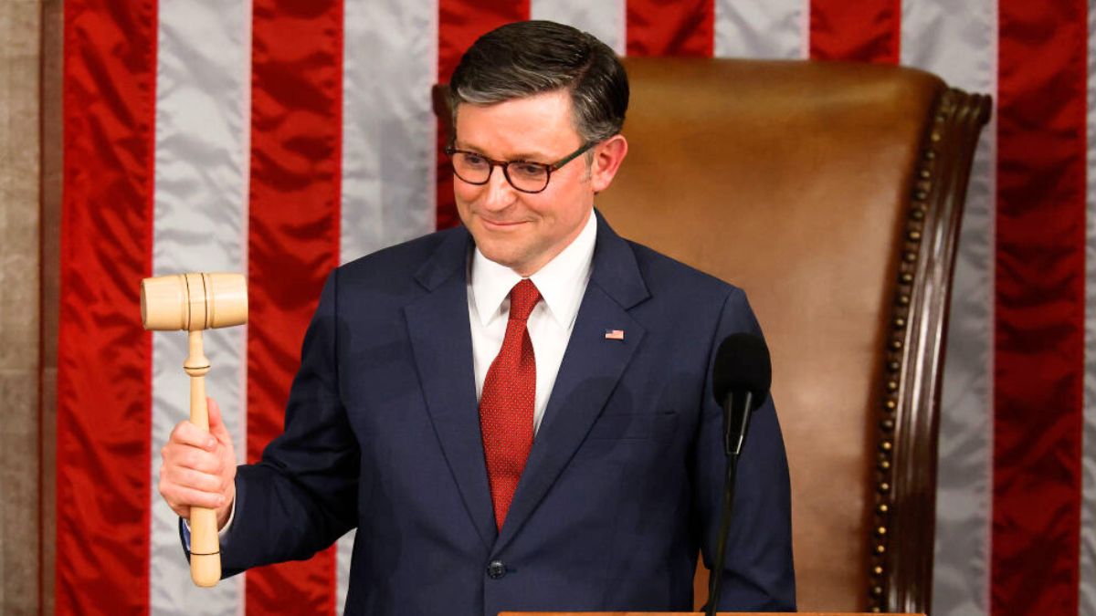 WASHINGTON, DC - JANUARY 03: U.S. Speaker of the House Mike Johnson (R-LA) delivers remarks after being re-elected Speaker on the first day of the 119th Congress in the House Chamber of the U.S. Capitol Building on January 03, 2025 in Washington, DC. Rep. Mike Johnson (R-LA) retained his Speakership in the face of opposition within his own party as the 119th Congress holds its first session to vote for a new Speaker of the House. (Photo by Chip Somodevilla/Getty Images)