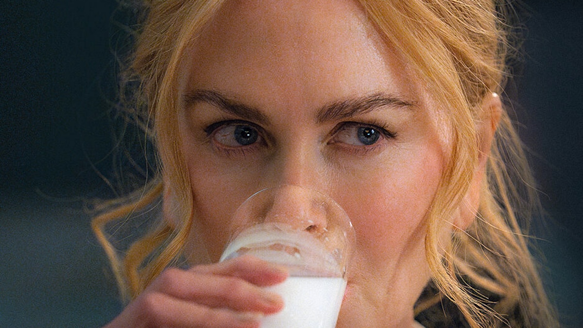 Nicole Kidman drinking a glass of milk in 'Babygirl' 2024