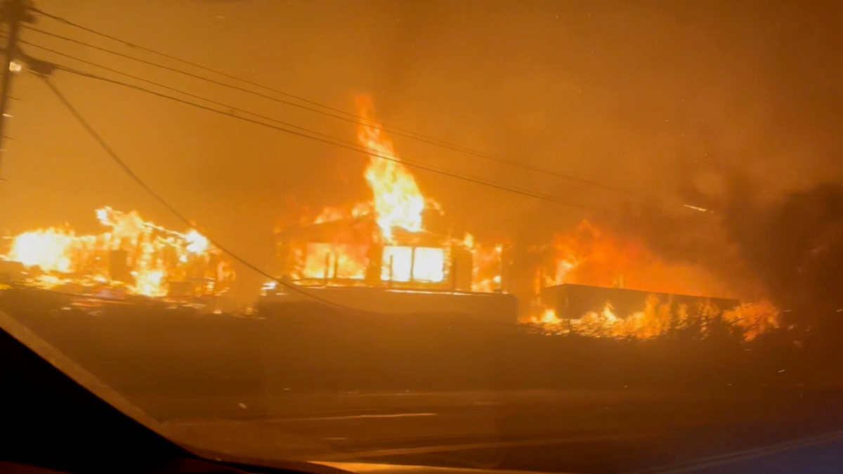 The Palisades Fire engulfs a home in Santa Monica