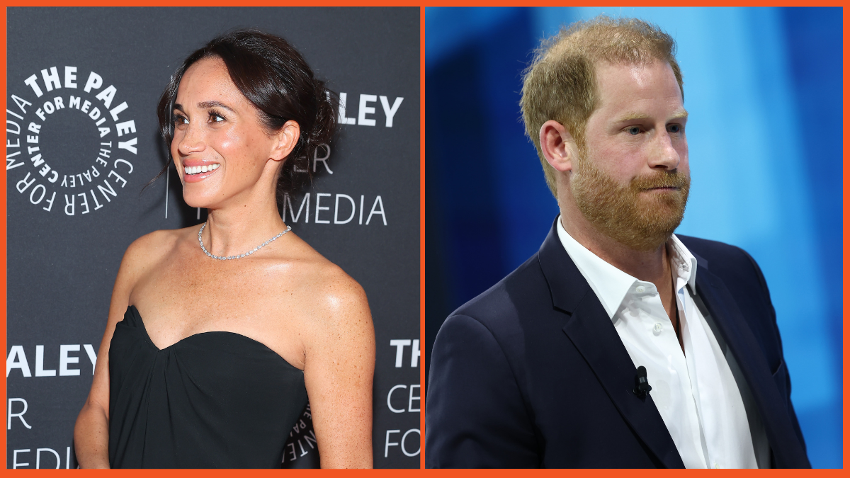 Meghan Markle attends The Paley Center for Media Hosts Paley Honors Fall Gala Honoring Tyler Perry at Beverly Wilshire, A Four Seasons Hotel on December 04, 2024 in Beverly Hills, California. (Photo by Leon Bennett/FilmMagic) / : Prince Harry, The Duke of Sussex, leaves the stage during the New York Times annual DealBook summit at Jazz at Lincoln Center on December 04, 2024 in New York City. The NYT summit with Ross Sorkin returns with interviews on the main stage including Sam Altman, co-founder and C.E.O. of OpenAI, Jeff Bezos, founder and executive chairman of Amazon and owner of the Washington Post, former U.S. President Bill Clinton and Prince Harry, The Duke of Sussex, among others. The discussions will touch on topics such as business, politics and culture. (Photo by Michael M. Santiago/Getty Images)