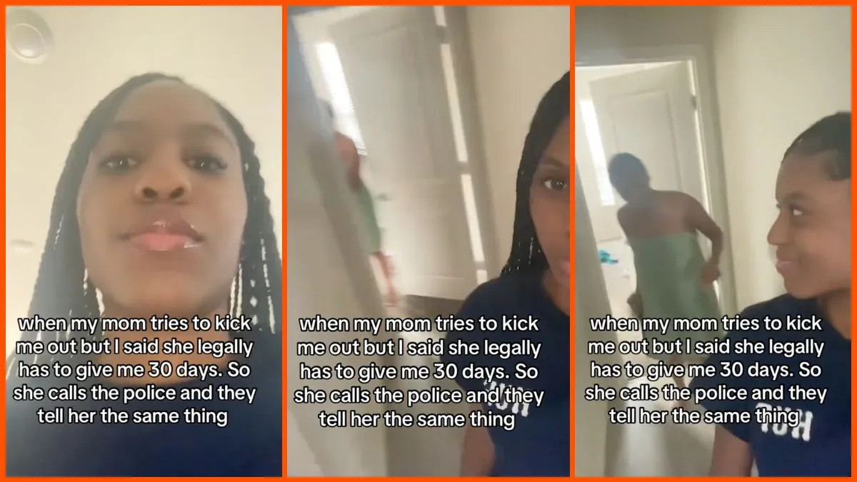 'That's an awkward 30 days': Daughter gets police involved when mom tries to kick her out of the house without giving her 30 days notice