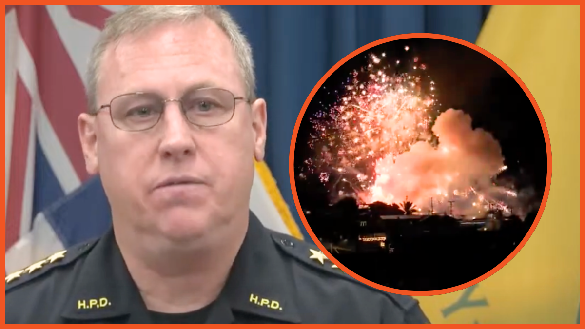 Honolulu Chief of Police Joe Logan and NYE blast composite