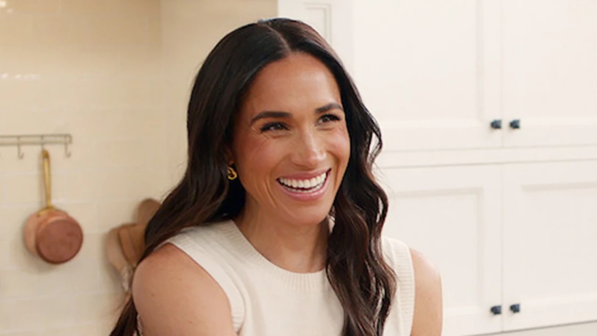 Meghan Markle smiling in With Love, Meghan