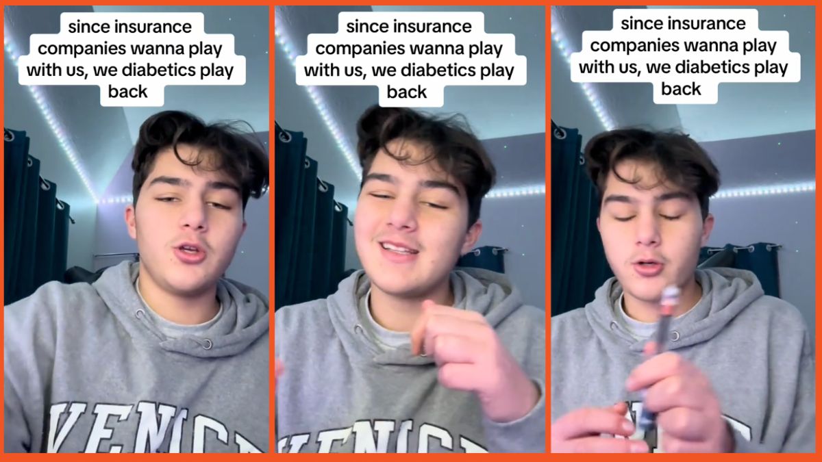 Screengrabs of a man talking on TikTok