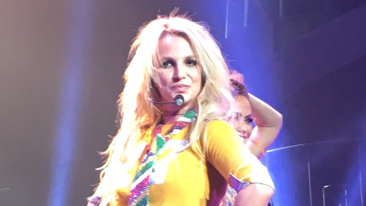 Britney Spears performing on stage.