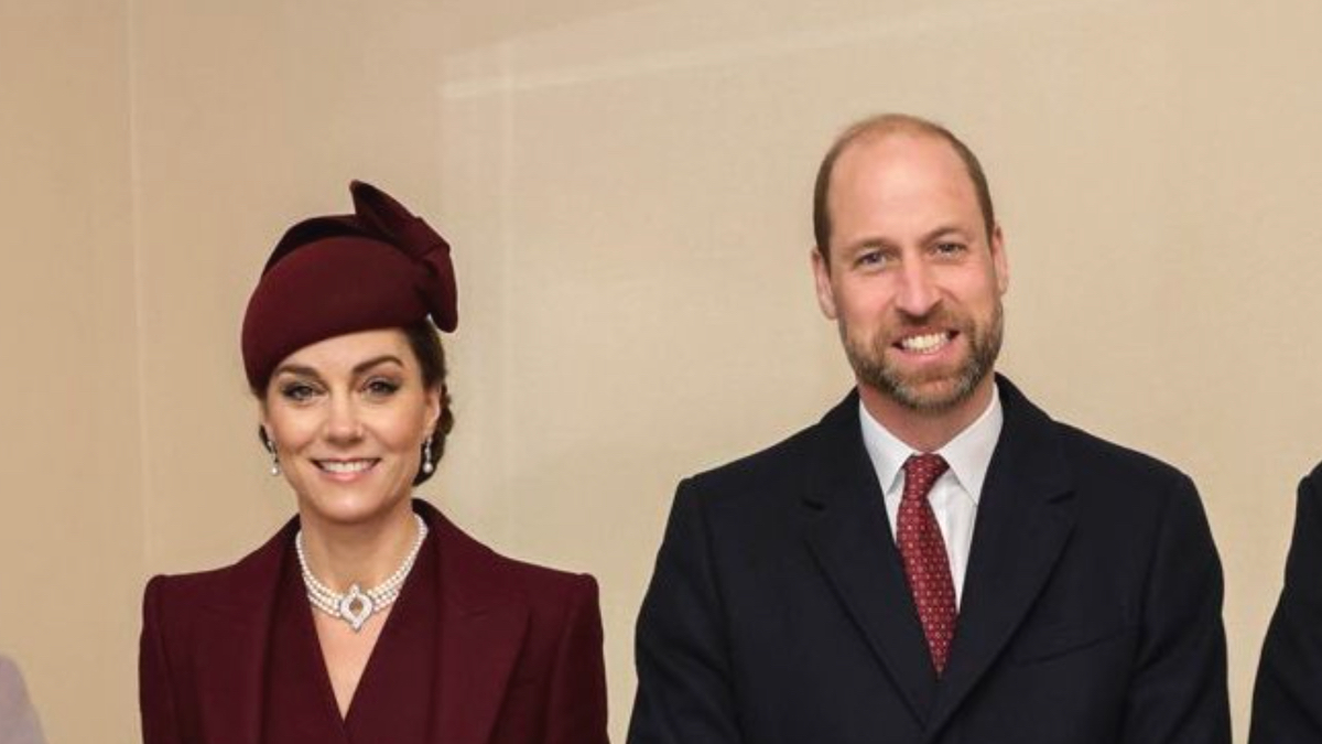 Kate Middleton and Prince William welcoming the Emir of Qatar, His Highness Sheikh Al Thani and Her Highness Sheikha Jawaher bint Hamad bin Suhaim Al Thani to the UK.