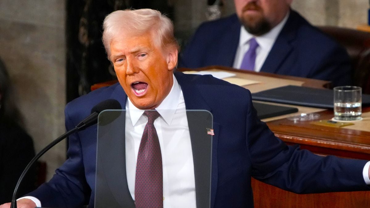 President Donald Trump addresses a joint session of Congress at the U.S. Capitol on March 04, 2025 in Washington, DC. President Trump was expected to address Congress on his early achievements of his presidency and his upcoming legislative agenda. (Photo by Andrew Harnik/Getty Images)