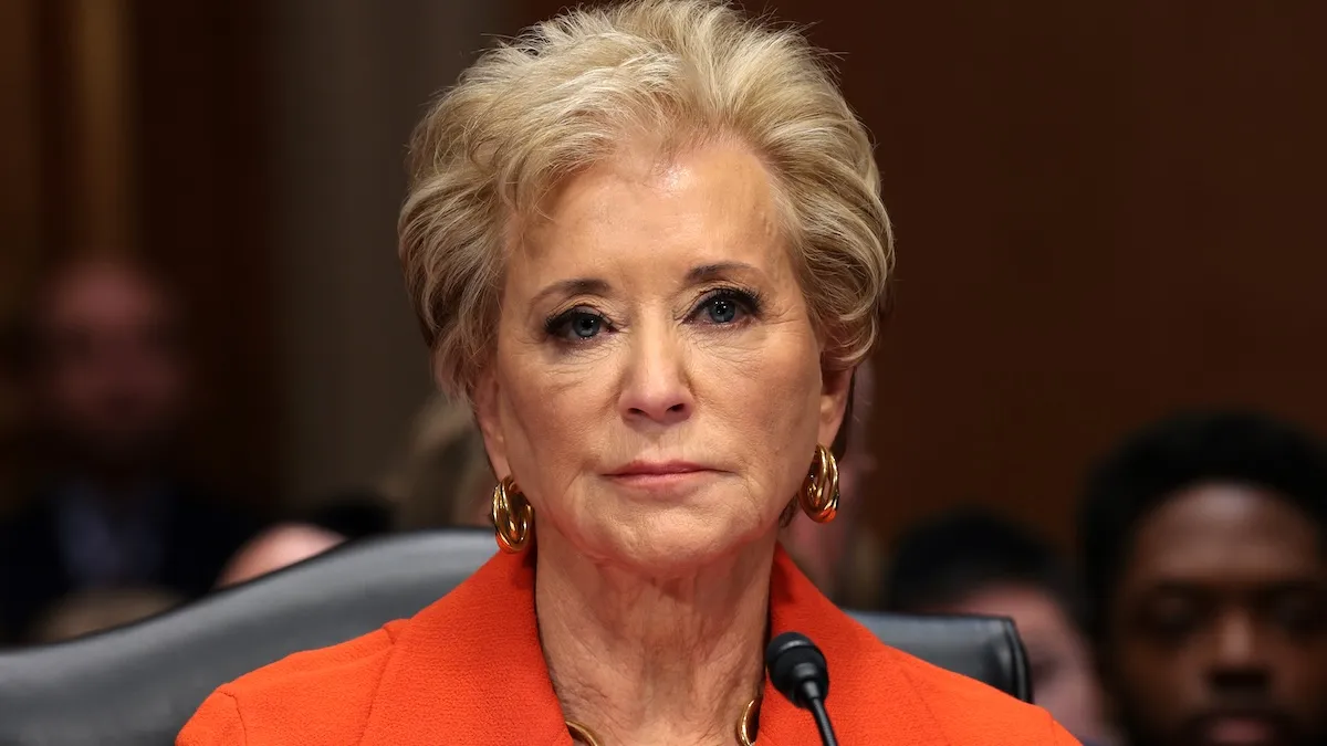 Linda McMahon, President Donald Trump’s nominee to be Secretary of Education, testifies during her Senate Health, Education, Labor and Pensions Committee confirmation hearing