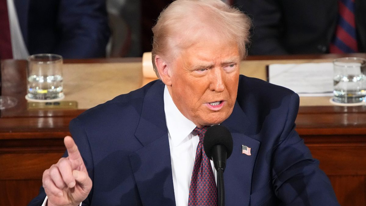 WASHINGTON, DC - MARCH 04: U.S. President Donald Trump addresses a joint session of Congress at the U.S. Capitol on March 04, 2025 in Washington, DC. President Trump was expected to address Congress on his early achievements of his presidency and his upcoming legislative agenda. (Photo by Andrew Harnik/Getty Images)