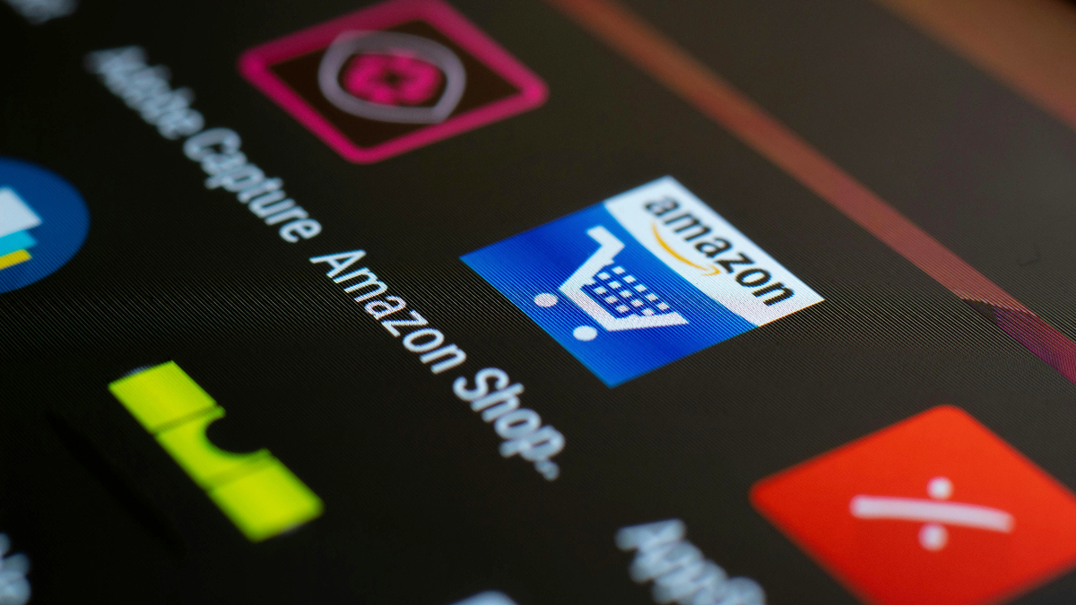 Close up of a Smartphone showing the Amazon Shopping app
