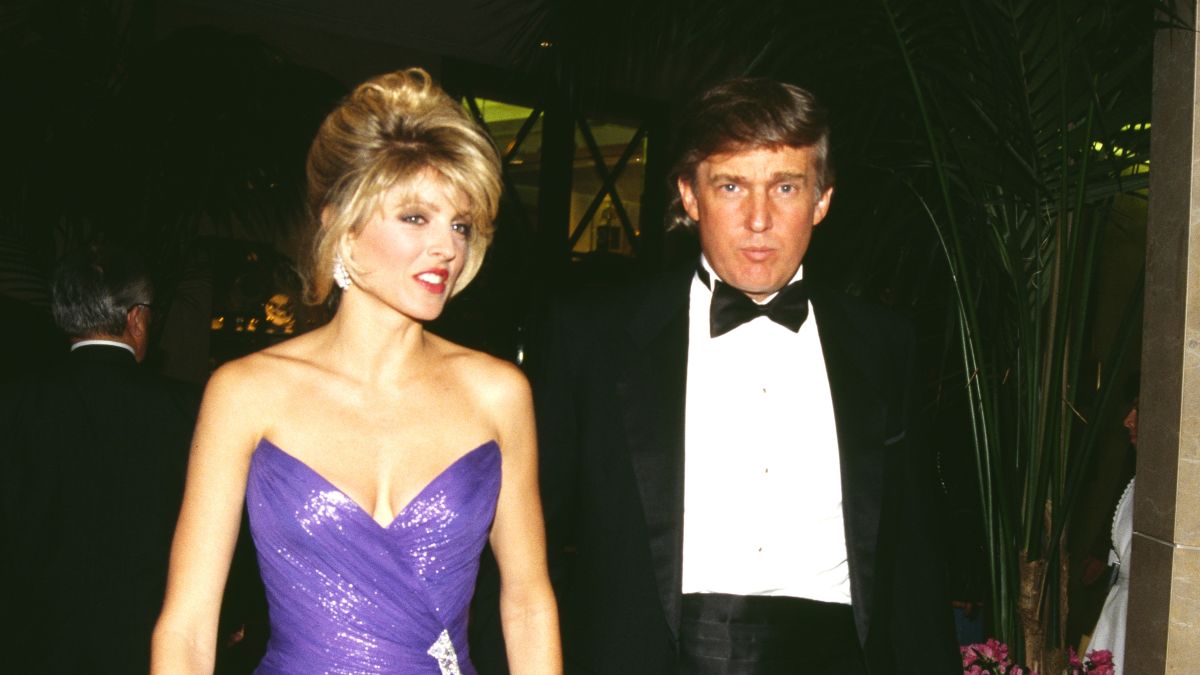 American businessman Donald Trump and American actress Marla Maples attend the 1992 Soap Opera Digest Awards, held at the Beverly Hilton Hotel in Beverly Hills, California, 10th January 1992. (Photo by Vinnie Zuffante/Getty Images)