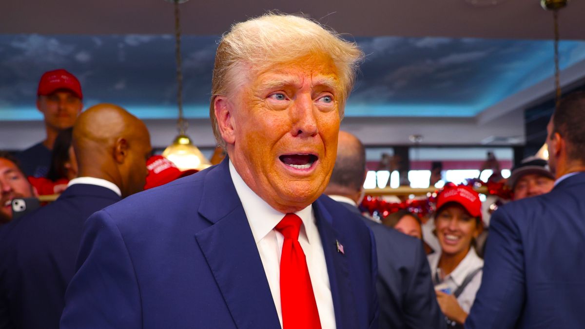 Former US President Donald Trump hands out Blizzards and milkshakes during a stop at a DQ restaurant after speaking at a Farmers for Trump campaign event at the MidAmerica Center on July 07, 2023 in Council Bluffs, Iowa. The event was Trump's largest in Iowa since a visit to Davenport in March. (Photo by Scott Olson/Getty Images)