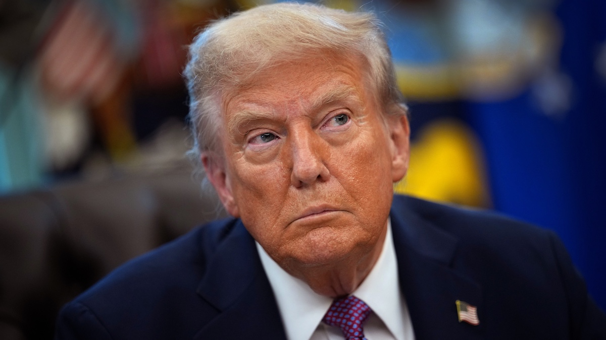 WASHINGTON, DC - SEPTEMBER 05: U.S. President Donald Trump speaks to members of the media as he signs executive orders during a press availability in the Oval Office of the White House on September 05, 2025 in Washington, DC. President Trump signed executive orders which included the renaming of the Department of Defense to the Department of War.