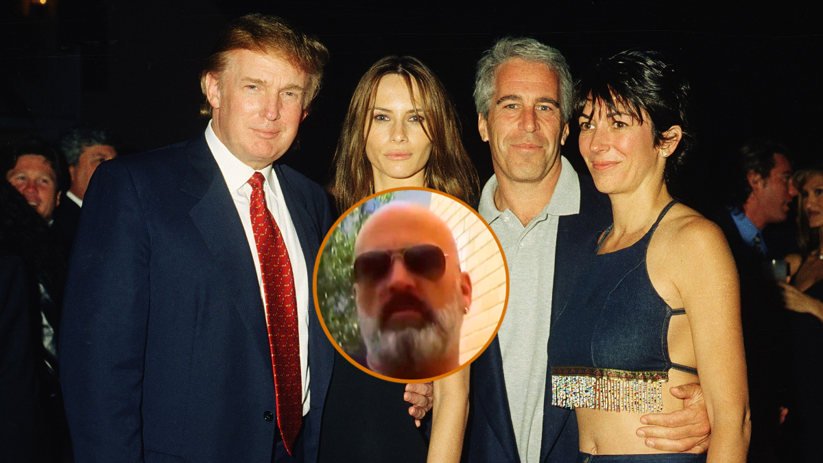 From left, American real estate developer Donald Trump and his girlfriend (and future wife), former model Melania Knauss, financier (and future convicted sex offender) Jeffrey Epstein, and British socialite Ghislaine Maxwell pose together at the Mar-a-Lago club, Palm Beach, Florida, February 12, 2000. (Photo by Davidoff Studios/Getty Images)