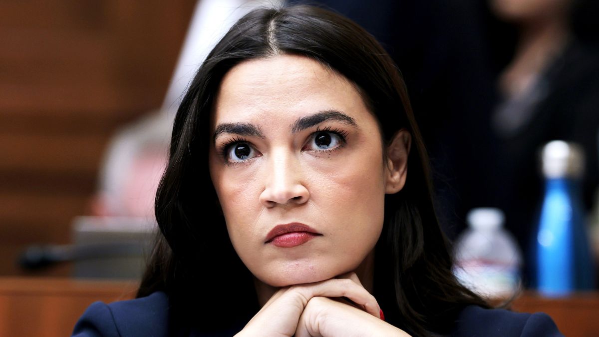 Rep. Alexandria Ocasio-Cortez (D-NY) listens during a mark up meeting with the House Committee on Energy and Commerce committee on Capitol Hill on May 13, 2025 in Washington, DC. The committee met to discuss legislative recommendations for budget reconciliation. The committee room was surrounded by protesters fearing cuts or increased costs to medicaid. (Photo by Anna Moneymaker/Getty Images)