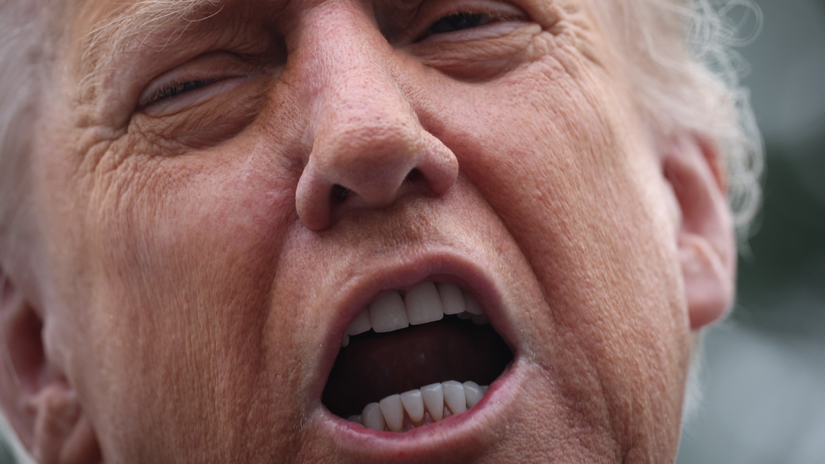 WASHINGTON, DC - SEPTEMBER 30: U.S. President Donald Trump speaks to the media as he departs the White House on September 30, 2025 in Washington, DC. President Trump is traveling to Marine Corps Base Quantico to deliver remarks to senior military leaders.