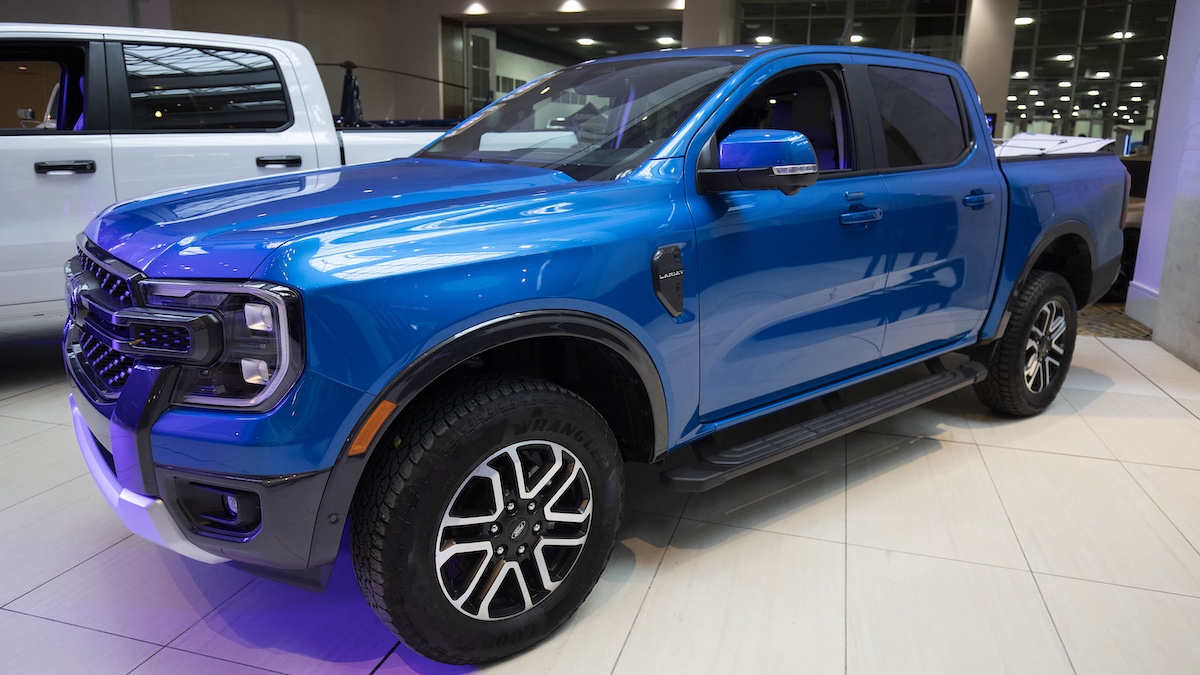DETROIT, MICHIGAN - JANUARY 10:The 2025 Ford Ranger won the Truck of the Year Award at the North American Car, Truck, and Utility Vehicle of the Year Awarda at the 2025 Detroit Auto Show at Huntington Place on January 10, 2025 in Detroit, Michigan. The Detroit Auto Show opens to the public on January 11th and runs through January 20th .