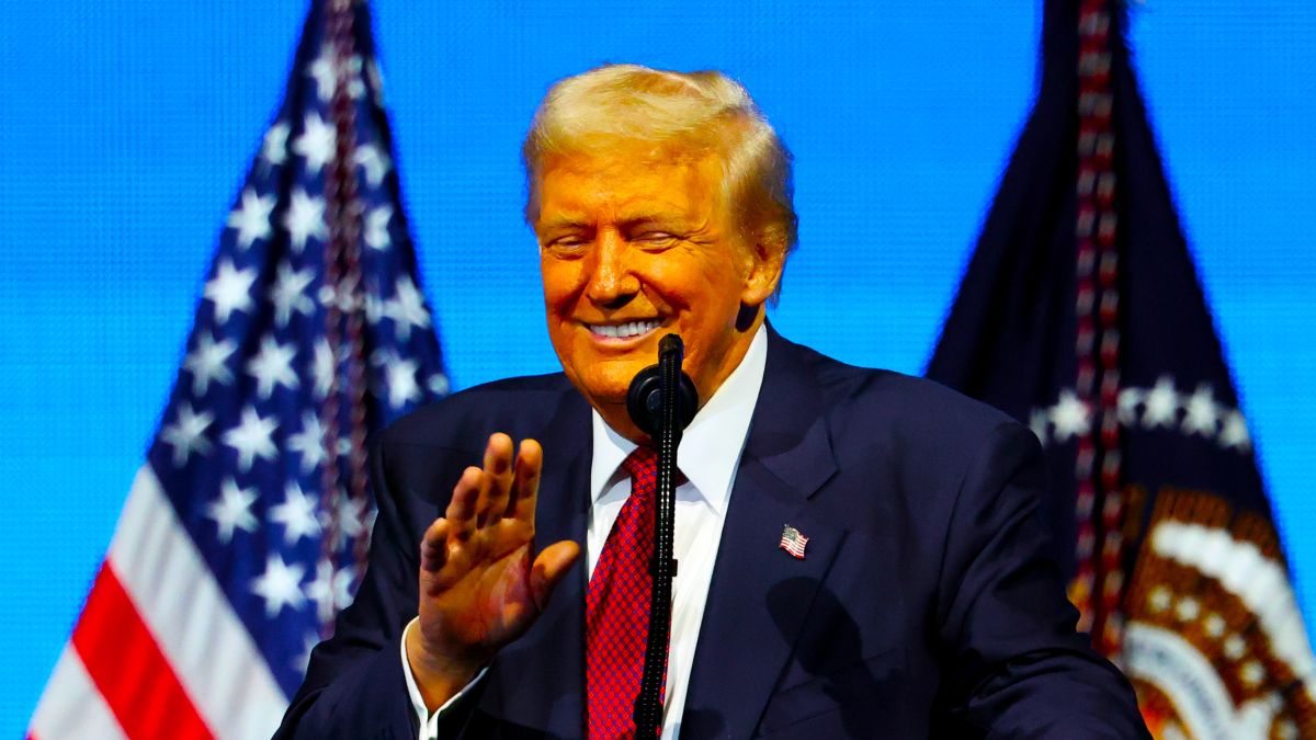 President of the United States, Donald Trump, speaks onstage during day 1 of the America Business Forum at Kaseya Center on November 05, 2025 in Miami, Florida. (Photo by Alexander Tamargo/Getty Images for America Business Forum)