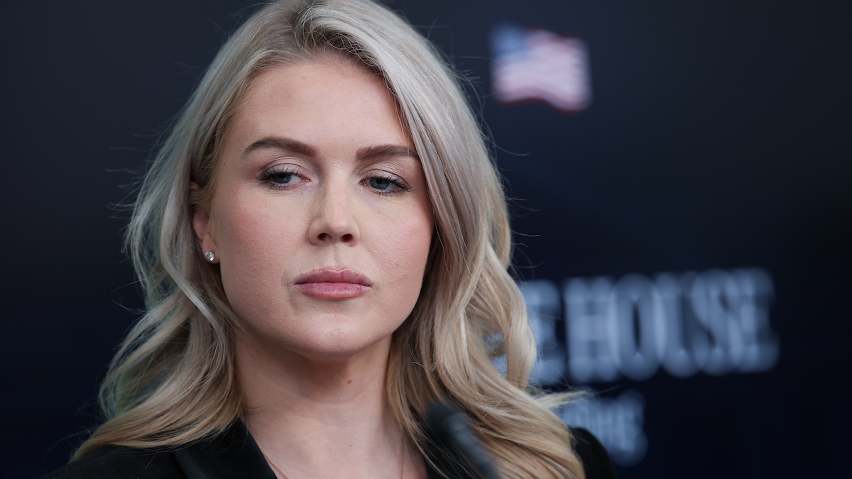WASHINGTON, DC - NOVEMBER 20: White House Press Secretary Karoline Leavitt listens to a reporter's question during a White House press briefing on November 20, 2025 in Washington, DC. McMahon addressed questions related to a recent initiative by the Trump administration to largely dismantle the Department of Education, moving many of its operations to other U.S. government agencies.