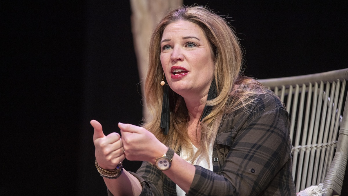 FAYETTEVILLE, AR - NOVEMBER 16: Jen Hatmaker on stage at Hello Sunshine x Together Live at Walton Arts Center on November 16, 2018 in Fayetteville, Arkansas.