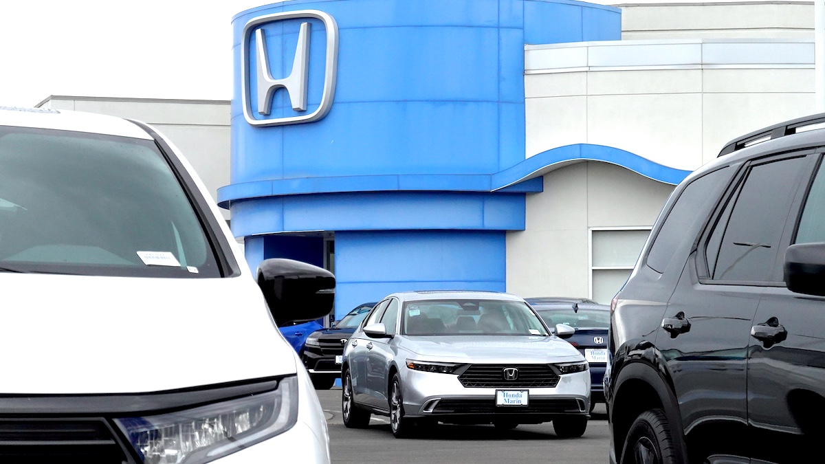 SAN RAFAEL, CALIFORNIA - OCTOBER 16: A Honda Accord car is displayed on the sales lot at Honda Marin on October 16, 2024 in San Rafael, California. Honda announced the recall of 720,000 cars and SUVs due to defective high-pressure fuel pumps that could develop cracks that would allow fuel leaks. The models being recalled are the 2023-2024 Accord and Accord Hybrid, 2023-2025 Honda CR-V Hybrid. and 2025 Civic Sedan and Civic Sedan Hybrid.