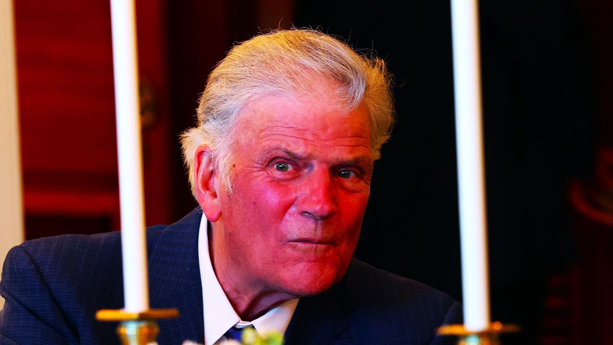 Franklin Graham looks on before U.S. President Donald Trump delivers remarks during an Easter Prayer Service and Dinner in the Blue Room of the White House April 16, 2025 in Washington, DC. Christians across the globe will celebrate Easter on Sunday, April 20. (Photo by Win McNamee/Getty Images)