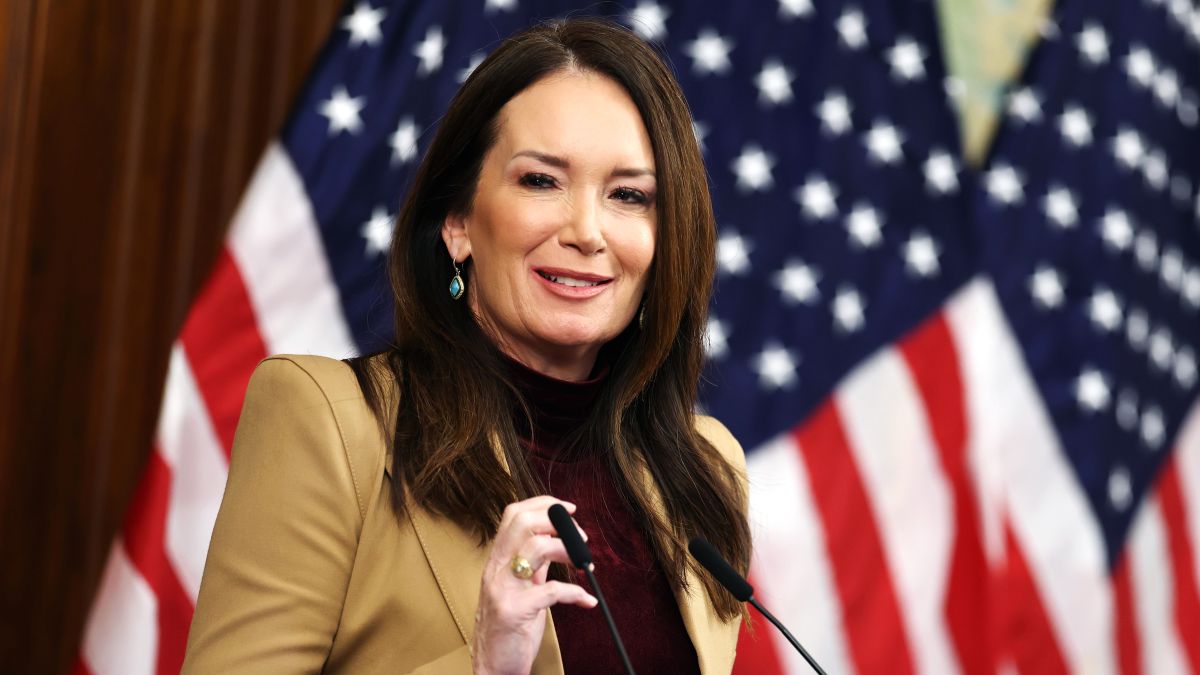 U.S. Agriculture Secretary Brooke Rollins speaks alongside U.S. Speaker of the House Mike Johnson (R-LA) during a news conference on Capitol Hill on October 31, 2025 in Washington, DC. The House Speaker's office held the news conference on the 31st day of the government shutdown to discuss food stamp programs running out of funding. (Photo by Anna Moneymaker/Getty Images)