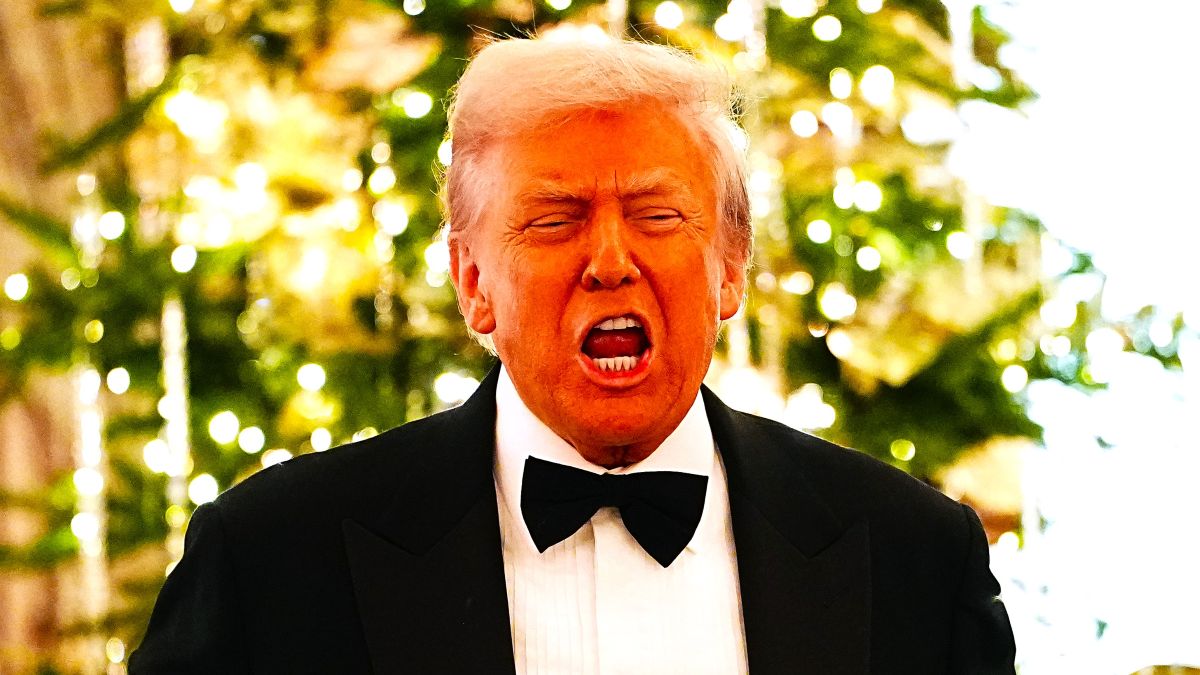 U.S. President Donald Trump delivers remarks at the State Department Kennedy Center Honors medal presentation dinner at the U.S. Department of State on December 06, 2025 in Washington, DC. The 2025 Kennedy Center Honorees are Sylvester Stallone, George Strait, the rock band KISS, Gloria Gaynor, and Michael Crawford. (Photo by Aaron Schwartz/Getty Images)