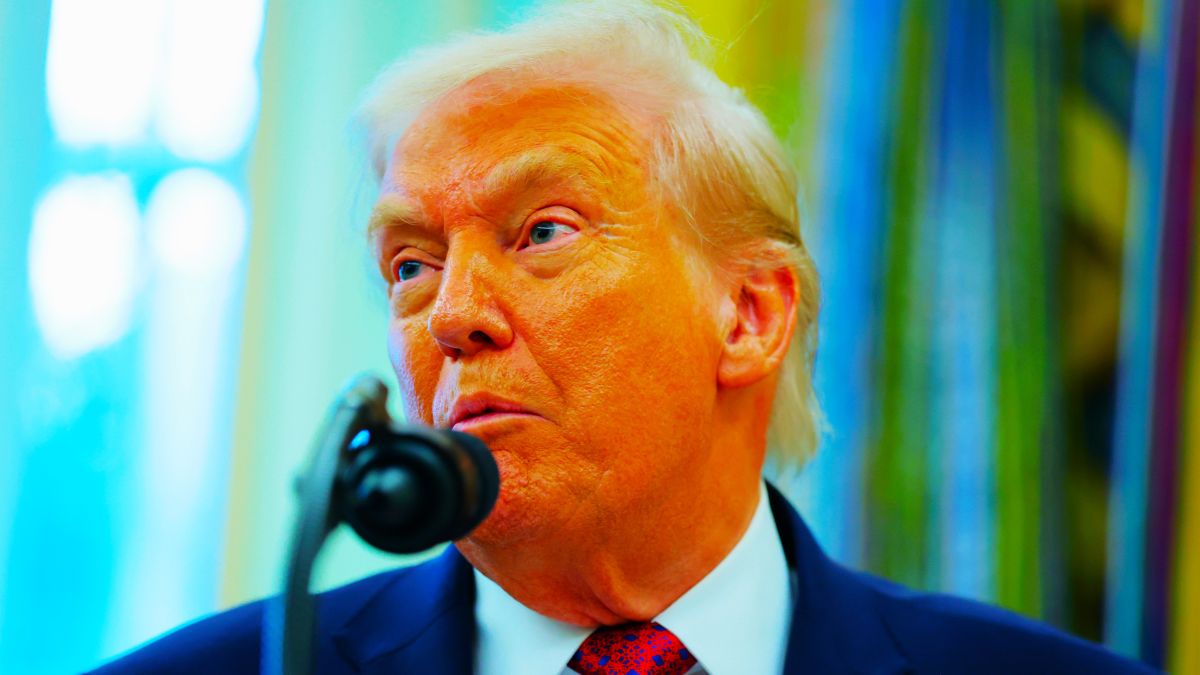 U.S. President Donald Trump speaks to reporters after a ceremony for the presentation of the Mexican Border Defense Medal in the Oval Office of the White House on December 15, 2025 in Washington, DC. During the ceremony, Trump recognized the first 13 service members to receive the recently established Mexican Border Defense Medal (MBDM), which recognizes service members supporting Customs and Border Protection on the U.S.-Mexico border. (Photo by Anna Moneymaker/Getty Images)