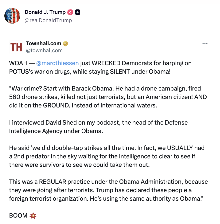 Donald Trump's post on Truth Social, Dec. 6, 2025