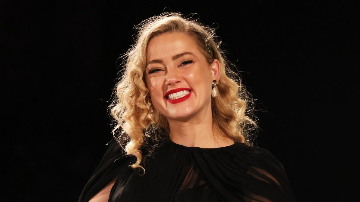 Amber Heard speaks on the stage during the 69th Taormina Film Festival on June 24, 2023 in Taormina, Italy. (Photo by Ernesto Ruscio/Getty Images)