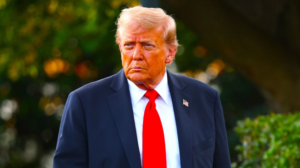 U.S. President Donald walks toward reporters while departing the White House on September 11, 2025 in Washington, DC. Trump is scheduled to travel to New York City this evening. (Photo by Win McNamee/Getty Images)