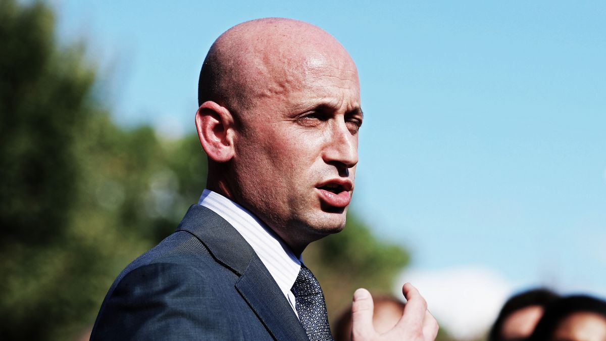 Deputy White House Chief of Staff Stephen Miller speaks to reporters outside of the White House on October 06, 2025 in Washington, DC. Miller spoke about recent reaction to the Trump administration deploying federal agents and National Guard members to U.S. cities. (Photo by Anna Moneymaker/Getty Images)