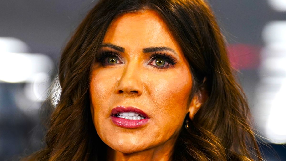 U.S. Secretary of Homeland Security Kristi Noem speaks during a news conference in the National Response Coordination Center at the Federal Emergency Management Agency (FEMA) headquarters on January 24, 2026 in Washington, DC. Federal immigration agents shot and killed another U.S. citizen on Saturday morning, later identified as Alex Pretti, during operations in Minneapolis, Minnesota. (Photo by Al Drago/Getty Images)