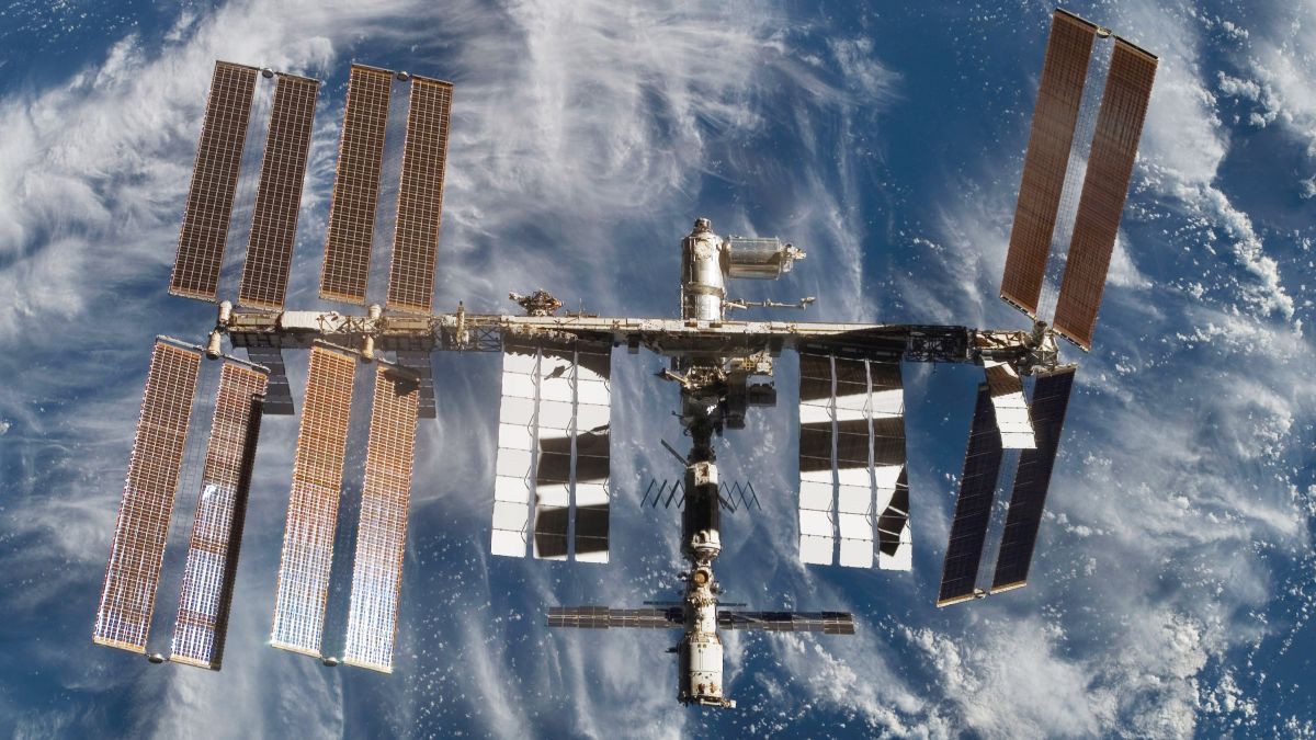 In this photo provided by the European Space Agency (ESA) and NASA, the International Space Station is seen from Atlantis as the orbiter undocks February 18, 2008 in space. Atlantis delivered the long awaited, $2 billion Columbus science lab addition built by the ESA to the space station. (Photo by ESA/NASA via Getty Images)