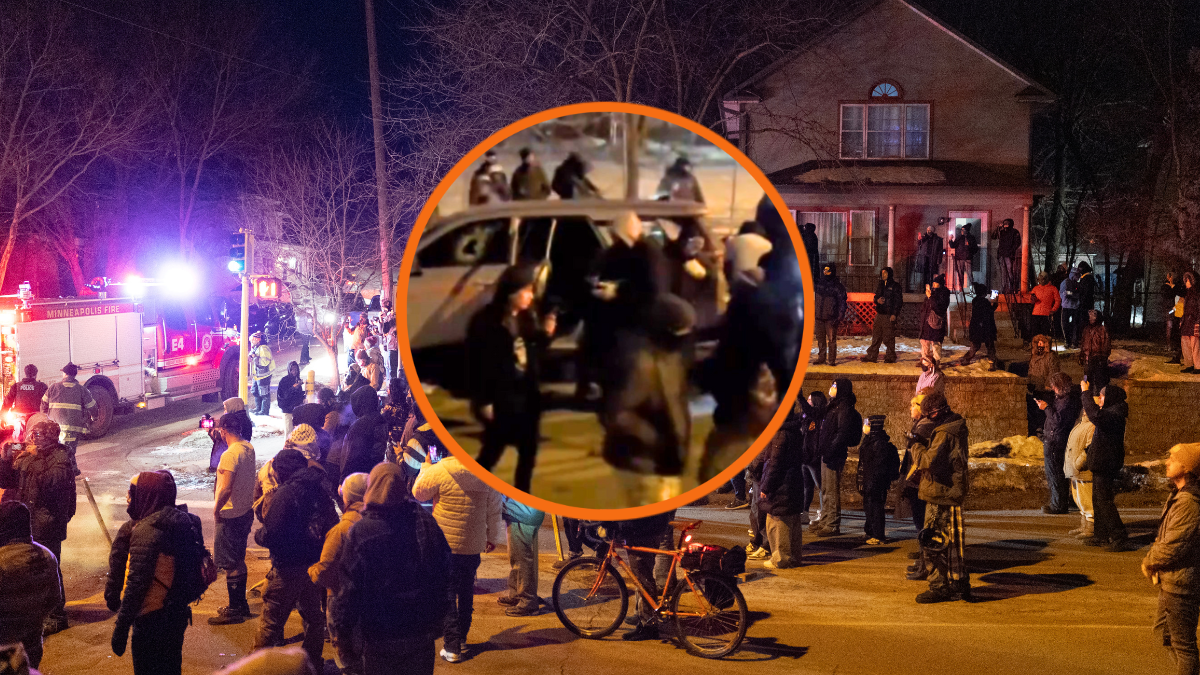 Residents confront federal agents following a shooting incident on January 14, 2026 in Minneapolis, Minnesota. According to reports, a federal agent shot a Venezuelan man who was resisting arrest. The Trump administration has sent a reported 2,000 federal plus federal agents into the area, with more on the way, as they make a push to arrest undocumented immigrants in the region. The Trump administration has sent a reported 2,000 federal plus federal agents into the area, with more on the way, as they make a push to arrest undocumented immigrants in the region. (Photo by Scott Olson/Getty Images)