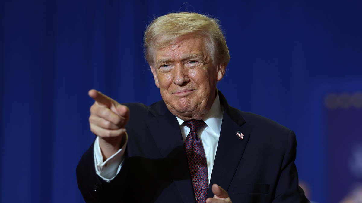 ROCKY MOUNT, NORTH CAROLINA - DECEMBER 19: U.S. President Donald Trump delivers remarks during a rally at the Rocky Mount Event Center on December 19, 2025 in Rocky Mount, North Carolina. Trump spoke on his plans to lower the cost of staples, including gas and health care, while blaming the Biden administration for the economic challenges inherited by his administration. (Photo by Tasos Katopodis/Getty Images)