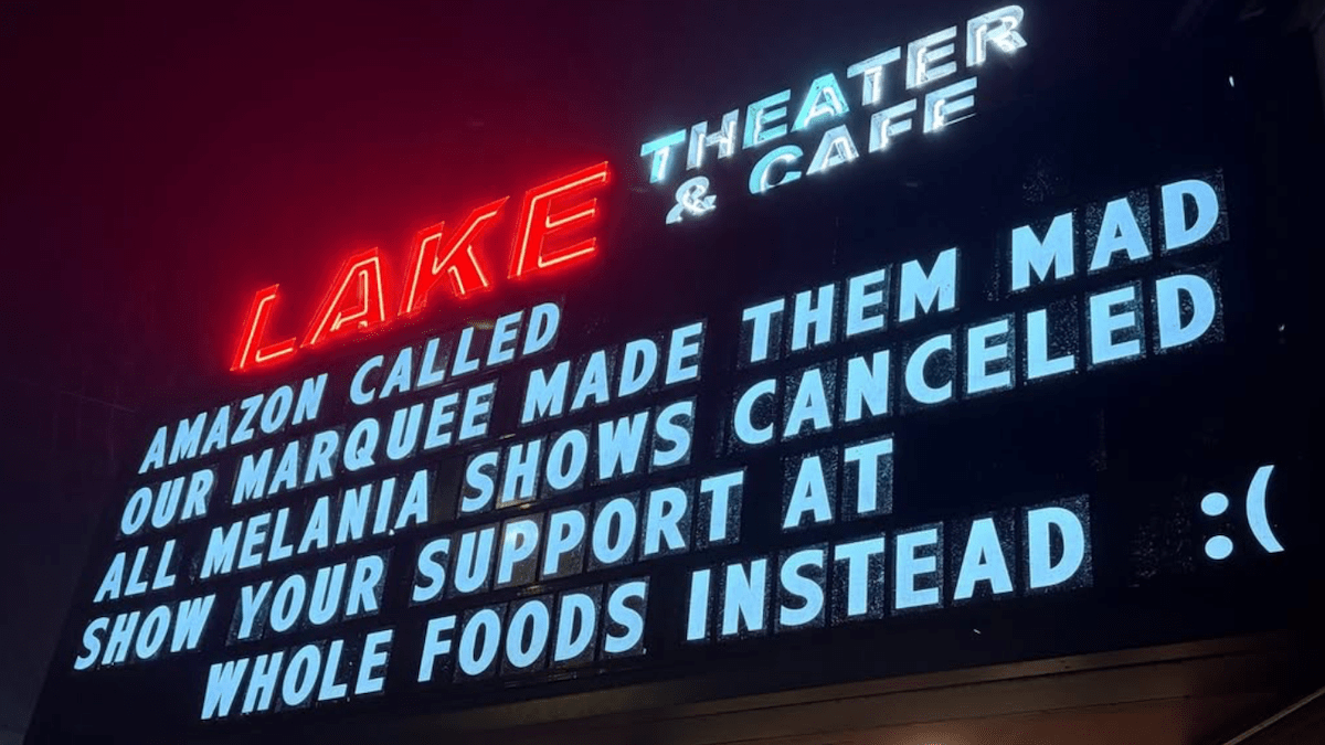 Lake Theater marquee via Instagram