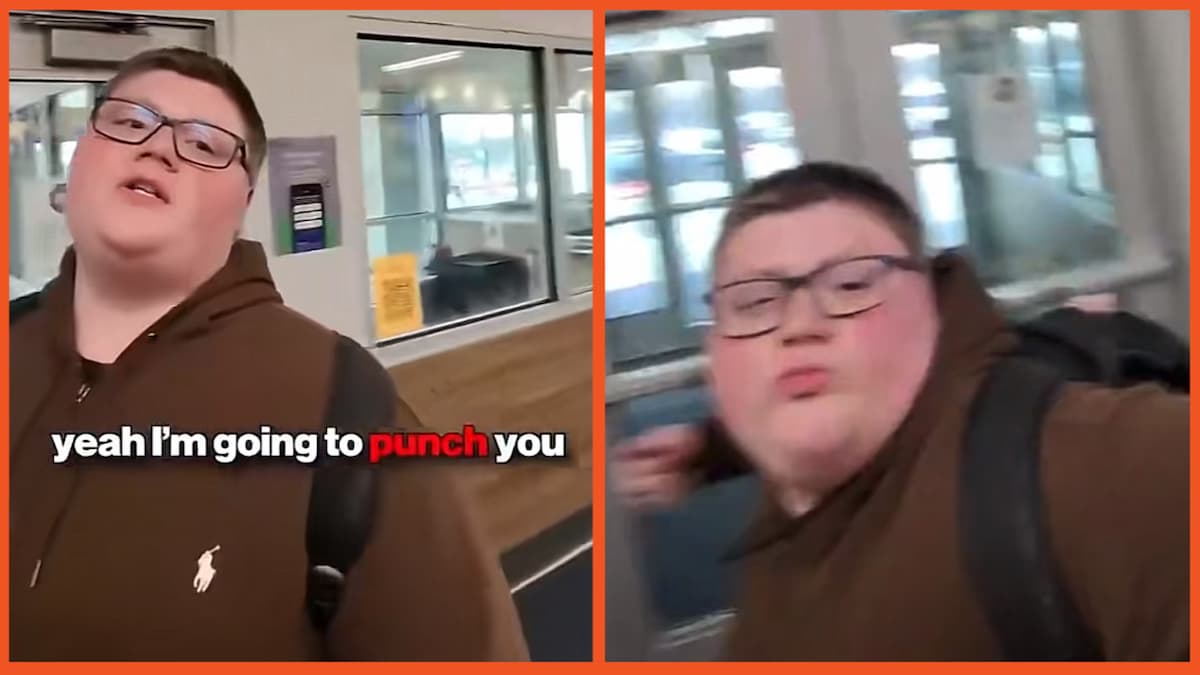 Student punches ICE protester posted by strongtallguy on TikTok