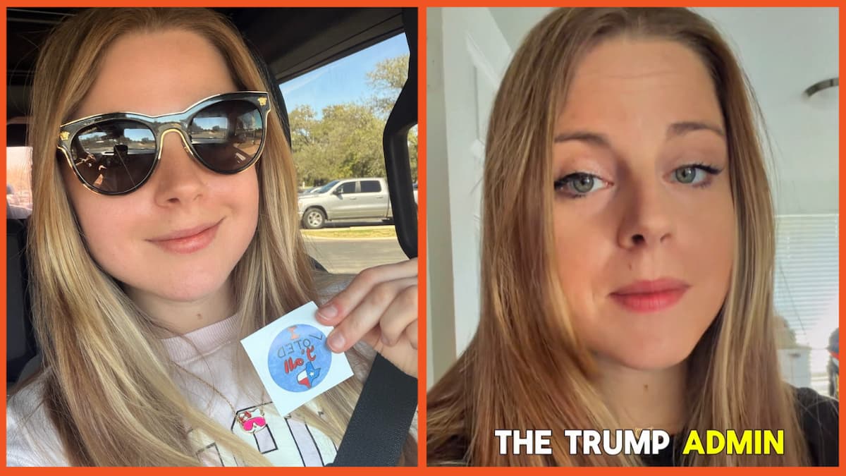 Ashley talking about her voter registration on X