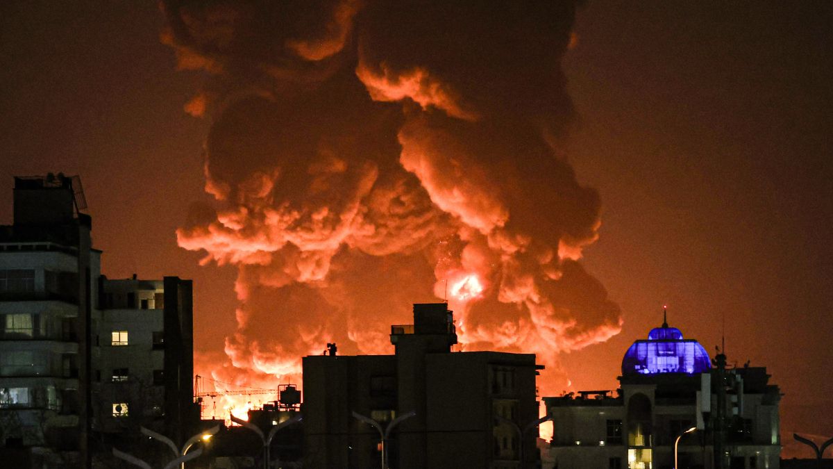 A large plume of smoke rises over Tehran after explosions were reported in the city during the night on March 07, 2026 in Tehran, Iran. (Photo by Contributor/Getty Images)