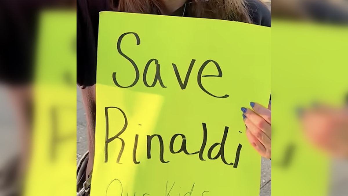 Stamford demonstrator via CT Insider, YouTube